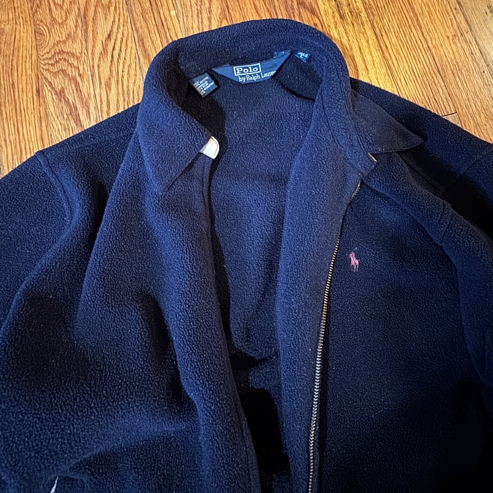 EUC Men's Ralph Lauren Polo Classic Navy Zip-Up Fleece Jacket Size Medium